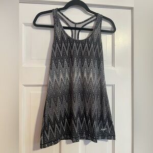 #16 NIKE • DRI FIT • BLACK/WHITE CHEVRON RACERBACK TANK